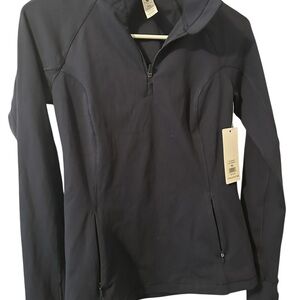 NWT Yogalicious Lux Quarter Zip Navy Blue Jacket Pockets XS